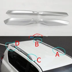 4PCS Black & Silver ABS Car Roof Rack Bar Rail End Protection Cover Shell For Toyota LC Prado Fj150 2010 2011 2012 2013-2016
