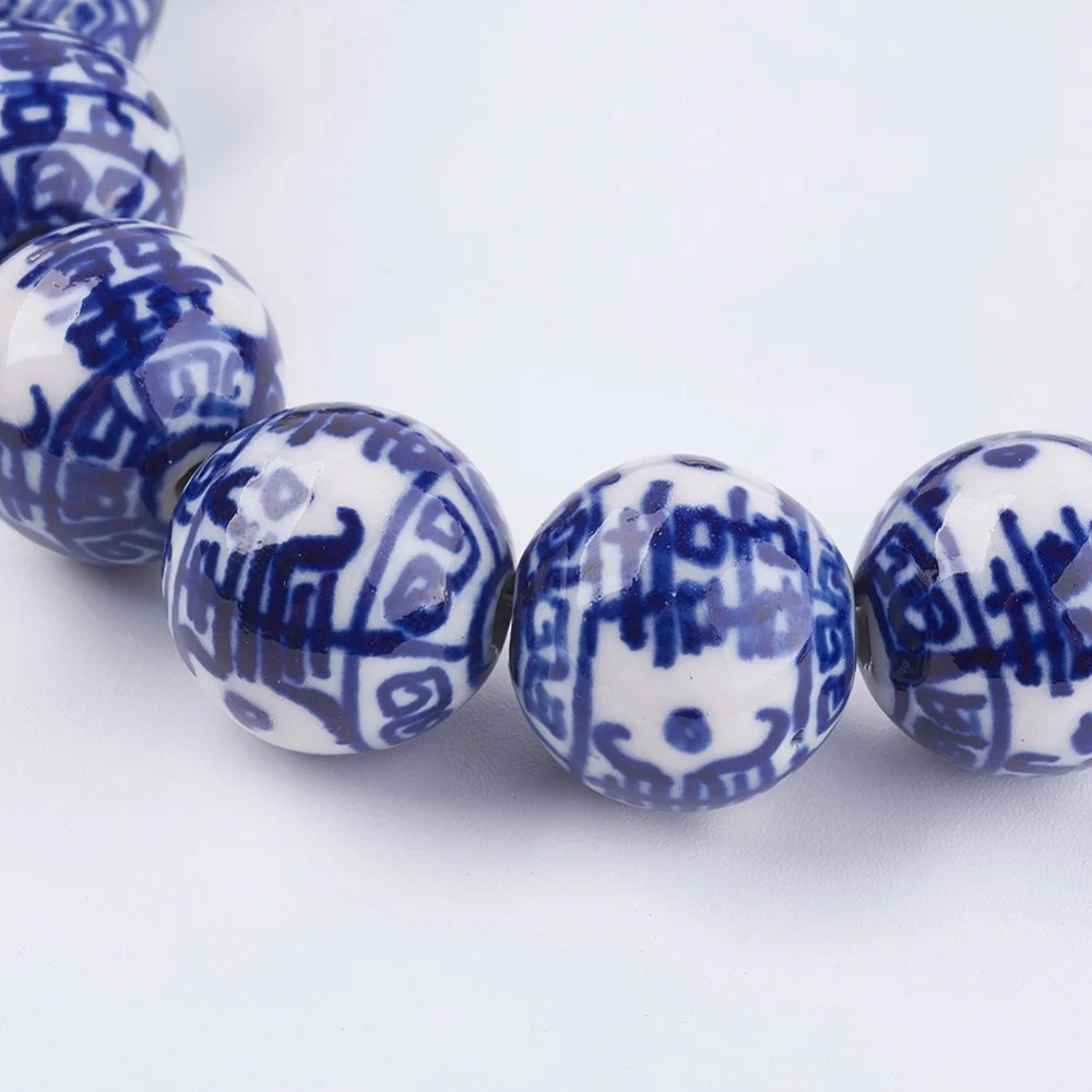 10~20pcs Handmade Blue and White Porcelain Beads Medium Blue for Bracelet Necklace DIY Jewelry Making Crafts Decor Accessories