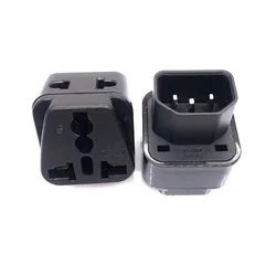 1pcs 2pcs Black 250v 10a copper IEC320 PDU C13 C14 outlet convert connector wd320 Travel power adapter plug