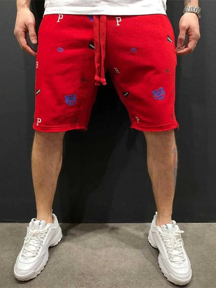 Shorts de mendiant brodés pour hommes, pantalons 5 Piont, pantalons courts Hip Hop, pantalons de sport de plein air, streetwear décontracté, marque tendance, mode estivale