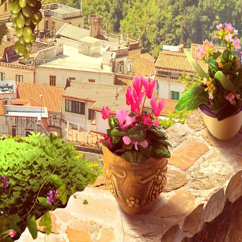 Papel tapiz fotográfico 3D estéreo ventana paisaje marino Ciudad Europea murales de paisaje sala de estar sofá TV Fondo pared decoración del hogar Póster