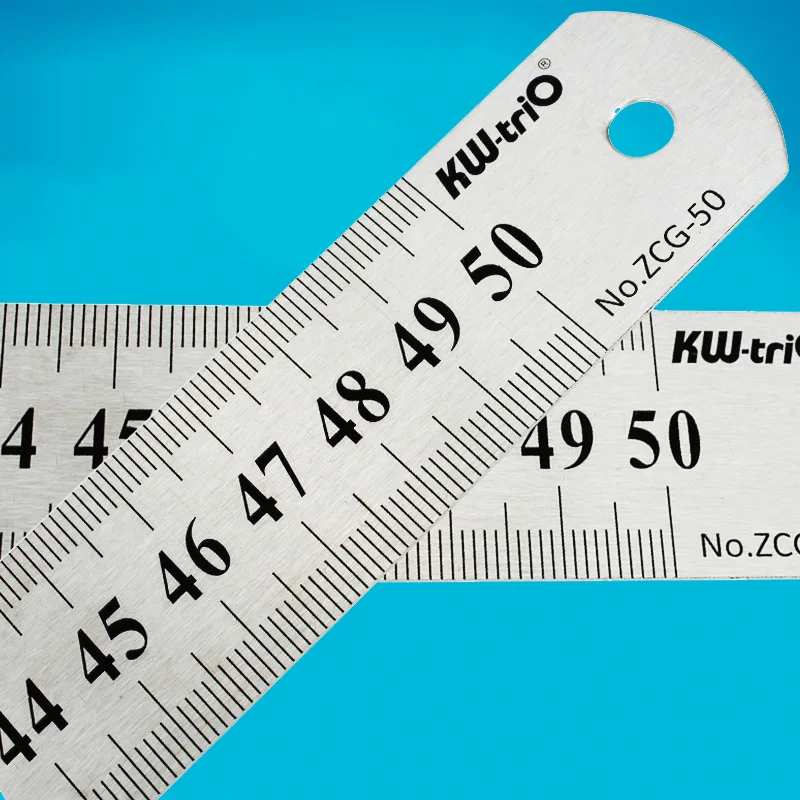 1PC Metal Ruler Sewing 15 20 30 50cm School Stainless Steel Straight Ruler Double Sided Drawing Rulers Office School Supplies