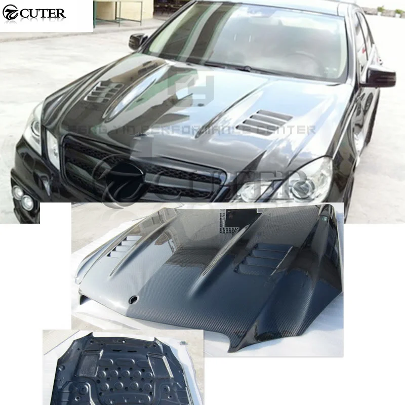 W212 Carbon Fiber Front Engine Hood Car Engine Bonnet for Mercedes-benz W212 E350 E300 Lorinser Style Car Body Kit 10-13