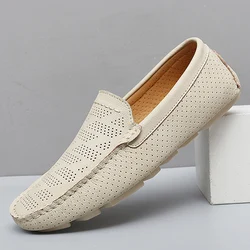 Big Size 45 46 47 Summer Man Moccasins Men Loafers High Quality Genuine Leather Casual Shoes Slip On Flats Mens Driving Shoes