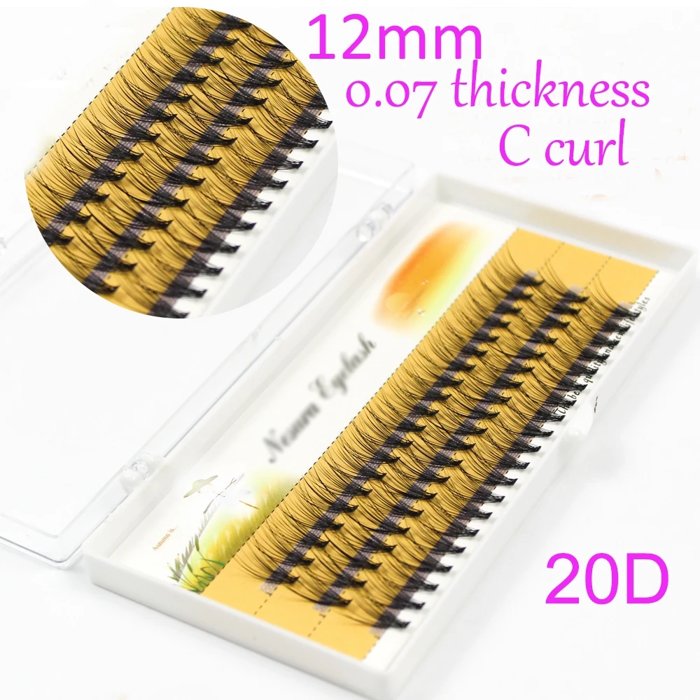 Extensions de cils individuels en vison 20D, noirs et doux, pour fille, accessoire de beauté