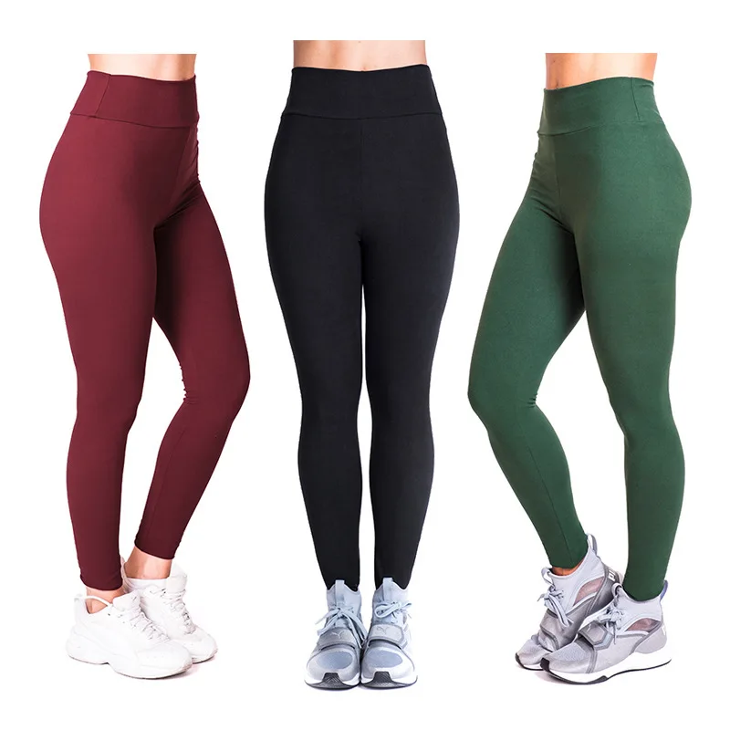 Women Plus Size 3XL Solid Color Capris Fitness Pants Running Outdoor Leggings