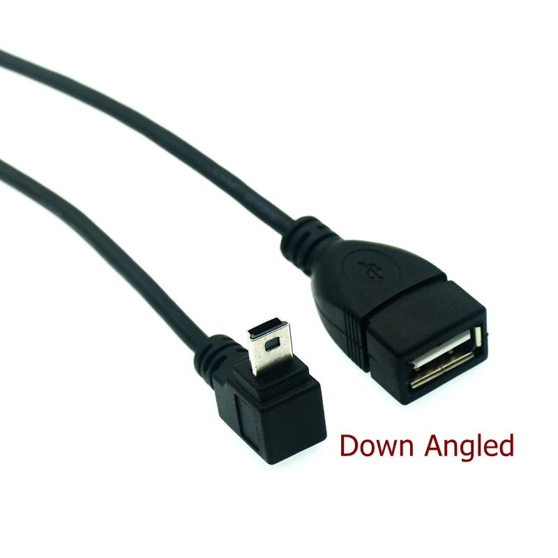 90 Degree 4 Left Right Up Down Angled mini USB OTG Female to Mini B 5 Pin Male Short cable Adapter 0.25m