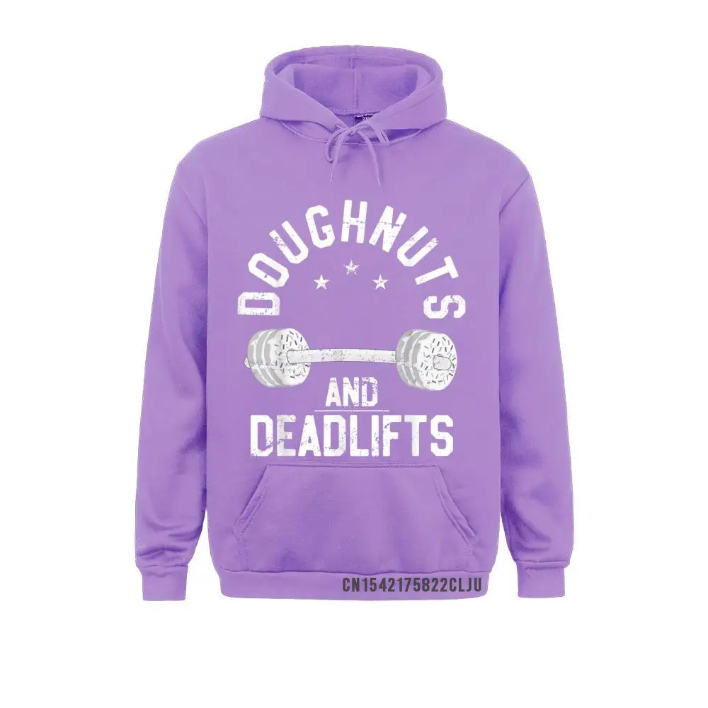 Doughnuts And Deadlifts Funny Donut Workout Warm Design Labor Day Hoodies Clothes 2021 Long Sleeve Men Sweatshirts