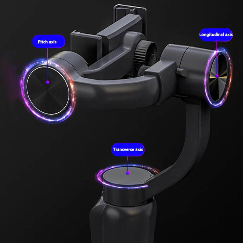 NULIER Mobile Phone Gimbal Smart Three-axis Anti-Shake Stabilizer Handheld Stand Face Tracking for Live Vlog Shooting