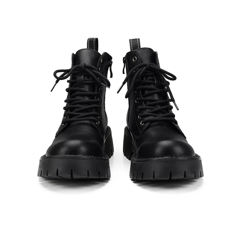 Cool Men\'s Classic Ridding Boots Thick Soles Height Increase Trendy Man Autumn Casual Shoes