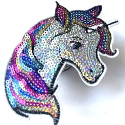 10pcs/lot Unicorn 3D Sew On Sequins Patch Clothes DIY Iron On Patches for Clothing T-shirt Dress