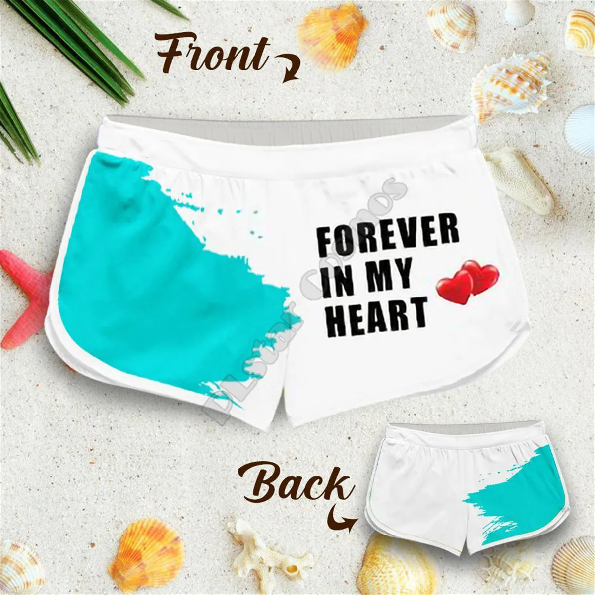Couple Matching Always In My Mind Shorts 3d Shorts women for men Elastic Waist Shorts Summer Couple Beach Shorts 01