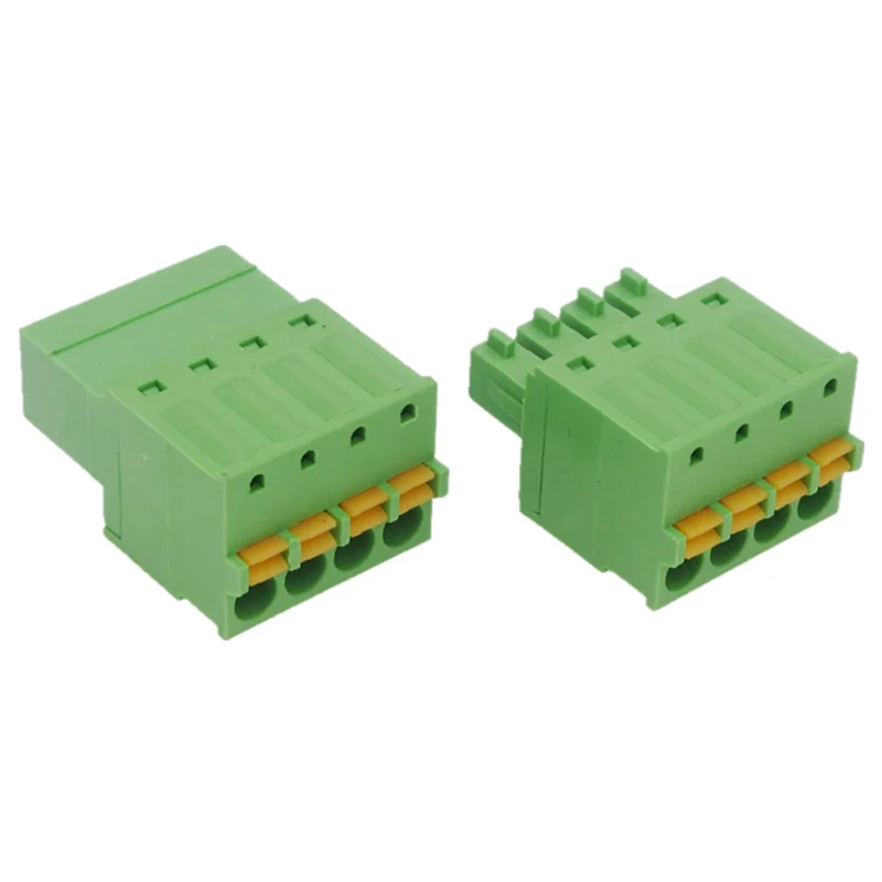 5sets 3.81mm Terminal Block Solder-free Male and Female Docking 15EDGRK 3.81 Screw-free Spring Terminal 2/3/4/5/6/7/8P