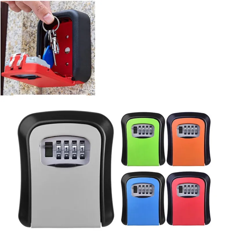 

4 digit combination code lock storage box Automatic key machine safe Aluminum alloy Wall door Mounted Anti-theft Hardware