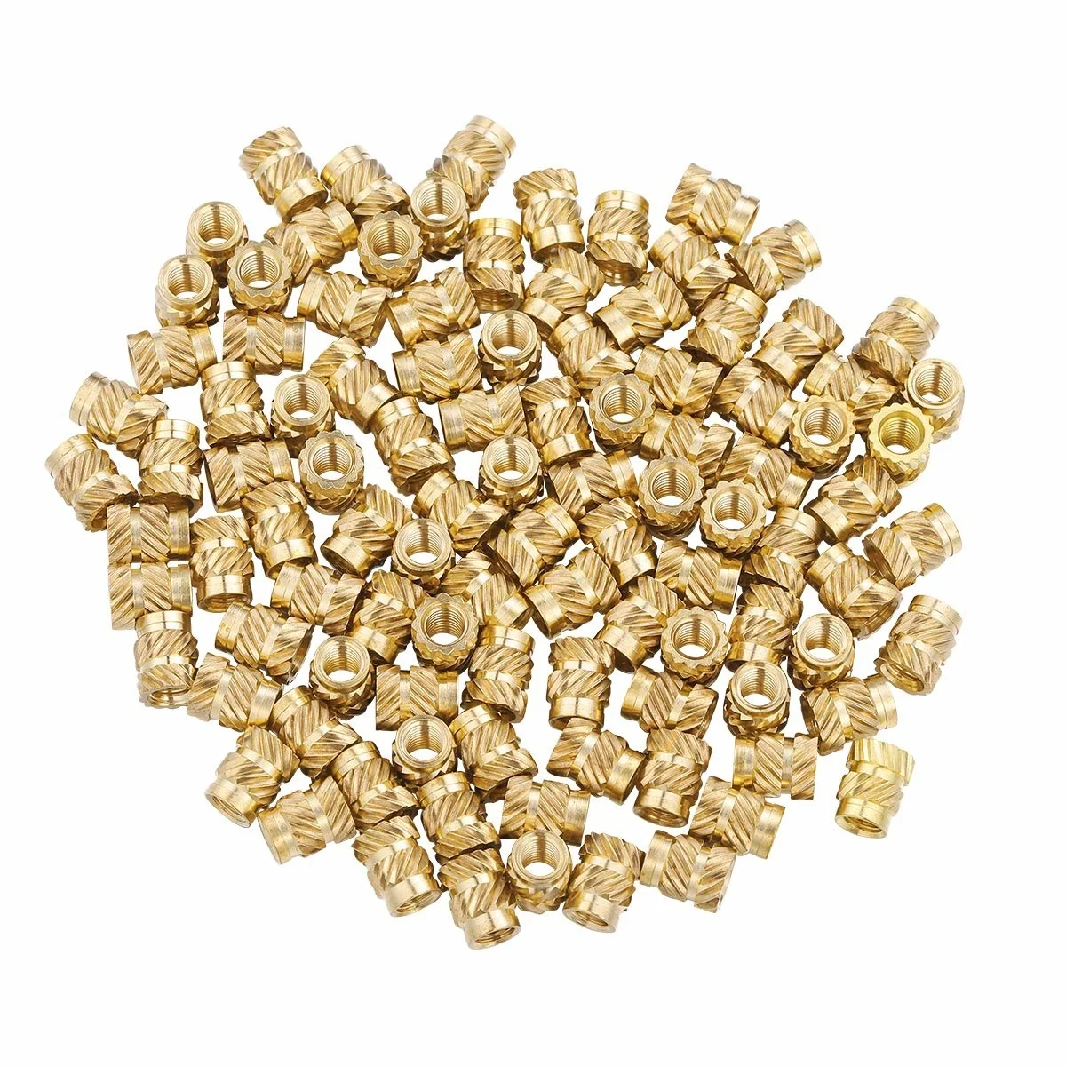 

100pcs Brass Hot Melt Inset Nuts Embedment Nut M3 Thread Inserts Brass Knurled Nuts Threaded Heat Set for Printing 3D Printer