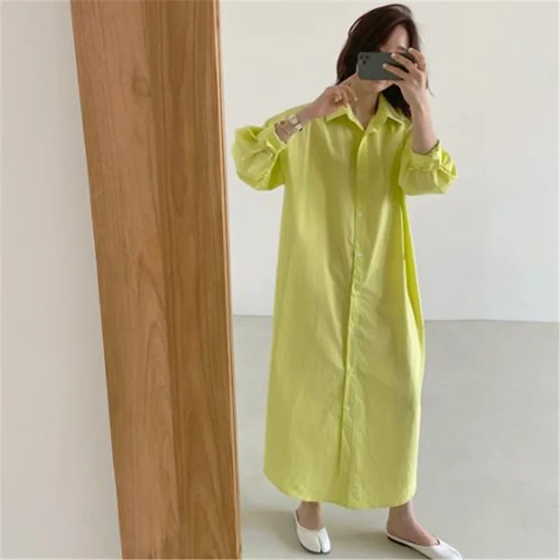 

New Loose Shirt Dress for Women Spring Autumn Long Sleeve Fashion Slim Bottoming Shirt Bf Casual Harajuku Dress