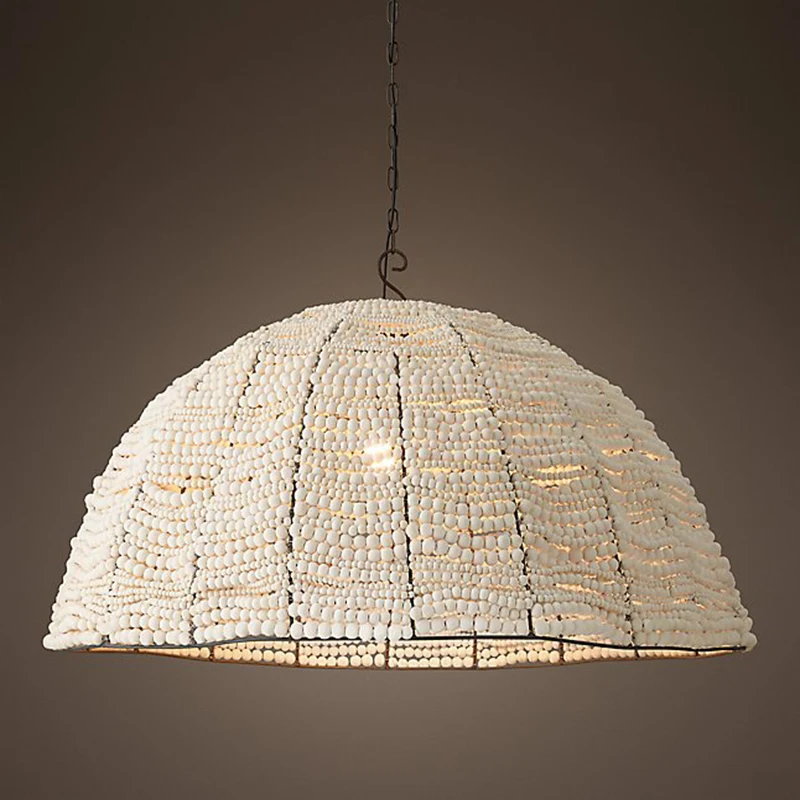 Loft Chandelier Wooden Beads Pendant Lamp Lights bedroom Decor E27 living room decoration industrial style hanglamp dining room