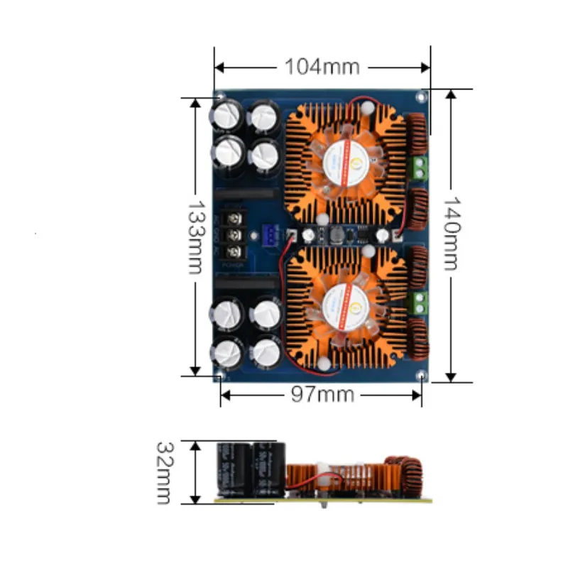 Sotamia TDA8954THデジタルパワーアンプオーディオボード420ワット * 2ステレオ2.0段階の音amplificadorスピーカーアンプホームシアター