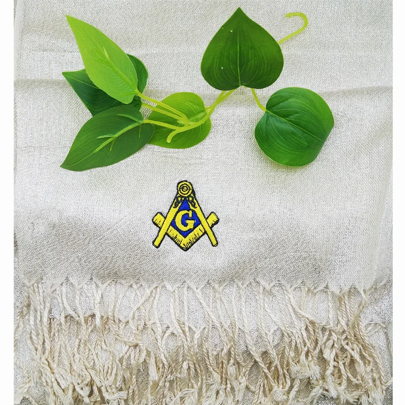 Freemason embroidery logo scarf shawl designer winter men and women scarf solid color warm cashmere scarf shawl