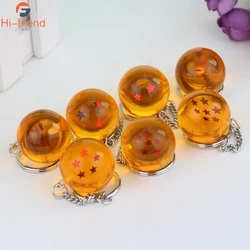 14Pcs Wholesale Dragon Series 1-7 Stars Balls Keychain Gokus Bead Pendant Metal Key Ring Men Car Women Bag Accessories