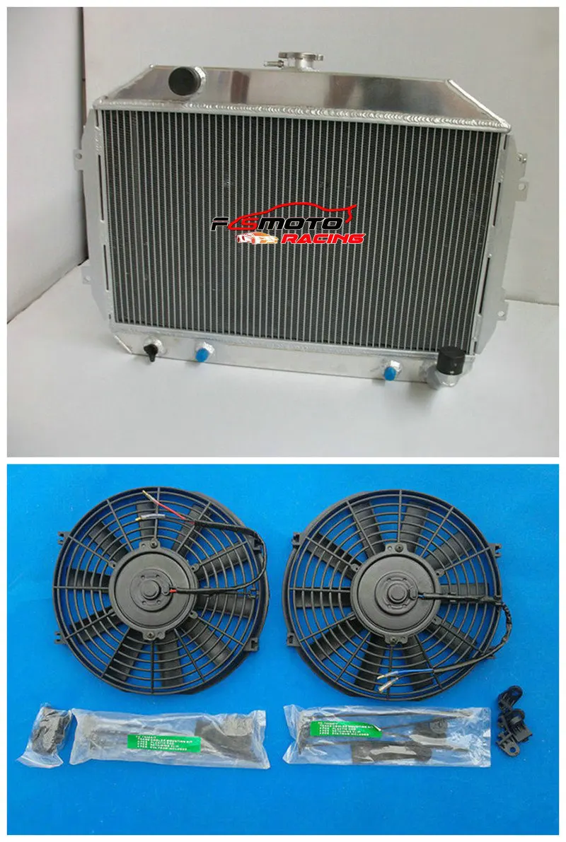 3 ROW Aluminum Intercooler Racing Radiator +Fans 1970-1975 For Nissan / Datsun 240Z / 260Z  AT MT 1970 1971 1972 1973 1974 1975