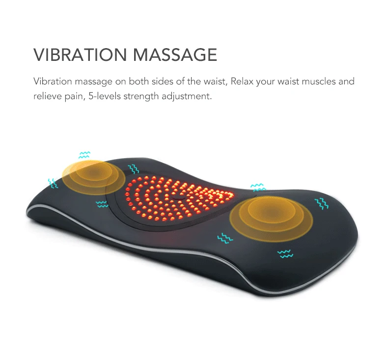 Waist Spine Back Pain Relief Massager Vibration Support Waist Relieve Fatigue Lumbar Traction Stretching Device