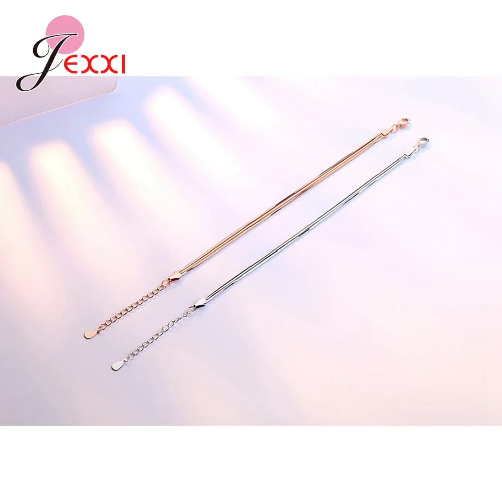 Two Colors Women Bracelets Korean Style Bracelets Genuine 925 Sterling Silver Bracelet Female Fashion Jewelry For Wedding/Party