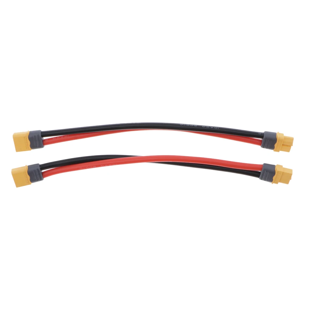 2 Stuks Rc Batterij Oplader 10awg Xt60 Stekker Verlengkabel Mannelijke/Vrouwelijke Connector Adapter