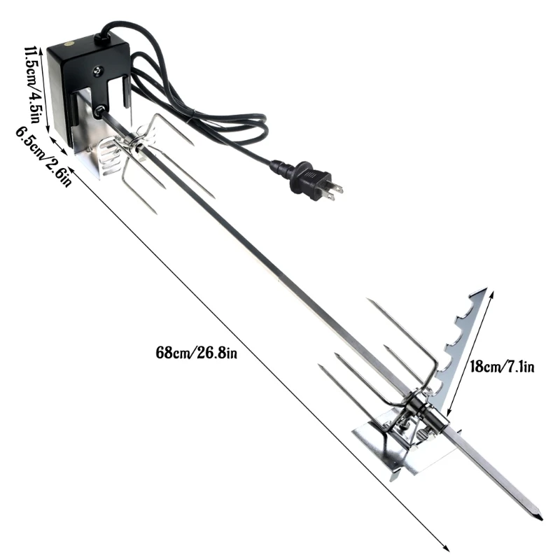 Imagem -06 - Universal Rotisserie Grill Automático com 4w Motor Elétrico Suporte para Churrasco Assadeira Haste Espeto Carne Garfo Suportes Completos N16 21