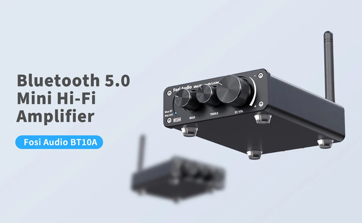 Fosi Audio BT10A Mini-Bluetooth-Verstärker, 2-Kanal-Verstärker für Heimlautsprecher, Höhen- und Bässe, HiFi-Stereo-Sound-Verstärker, 50 W x 2 – Detail 9