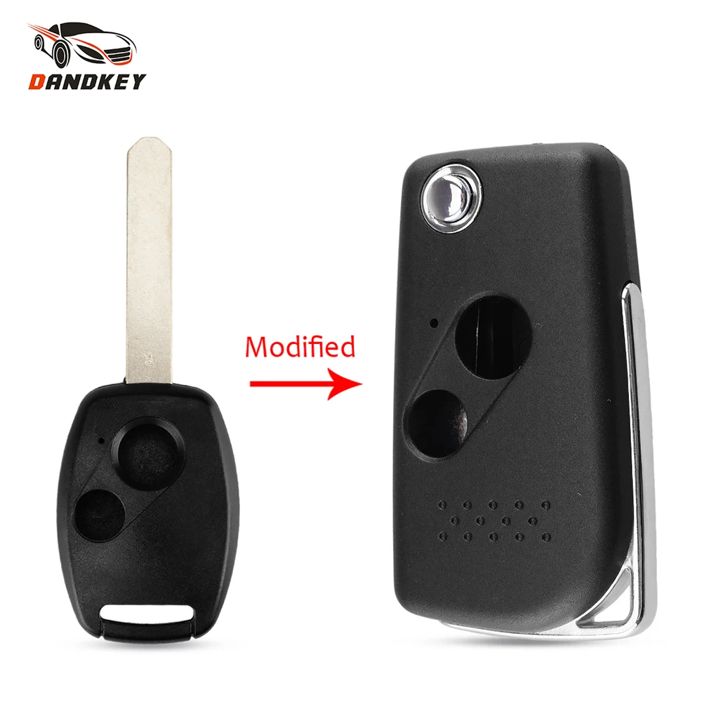 

Dandkey Car Remote Key 2 3 Buttons For Honda Accord Civic CRV Pilot CITY Jazz FR-V Flip Folding Modified Key Fob Replacement