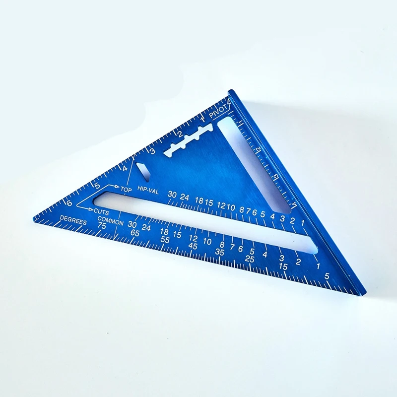 HOT-90 Degree Triple-cornered Ruler Aluminum Alloy Angle Ruler Inch for Carpenter's Workshop 7 Inch Square Layout Tool