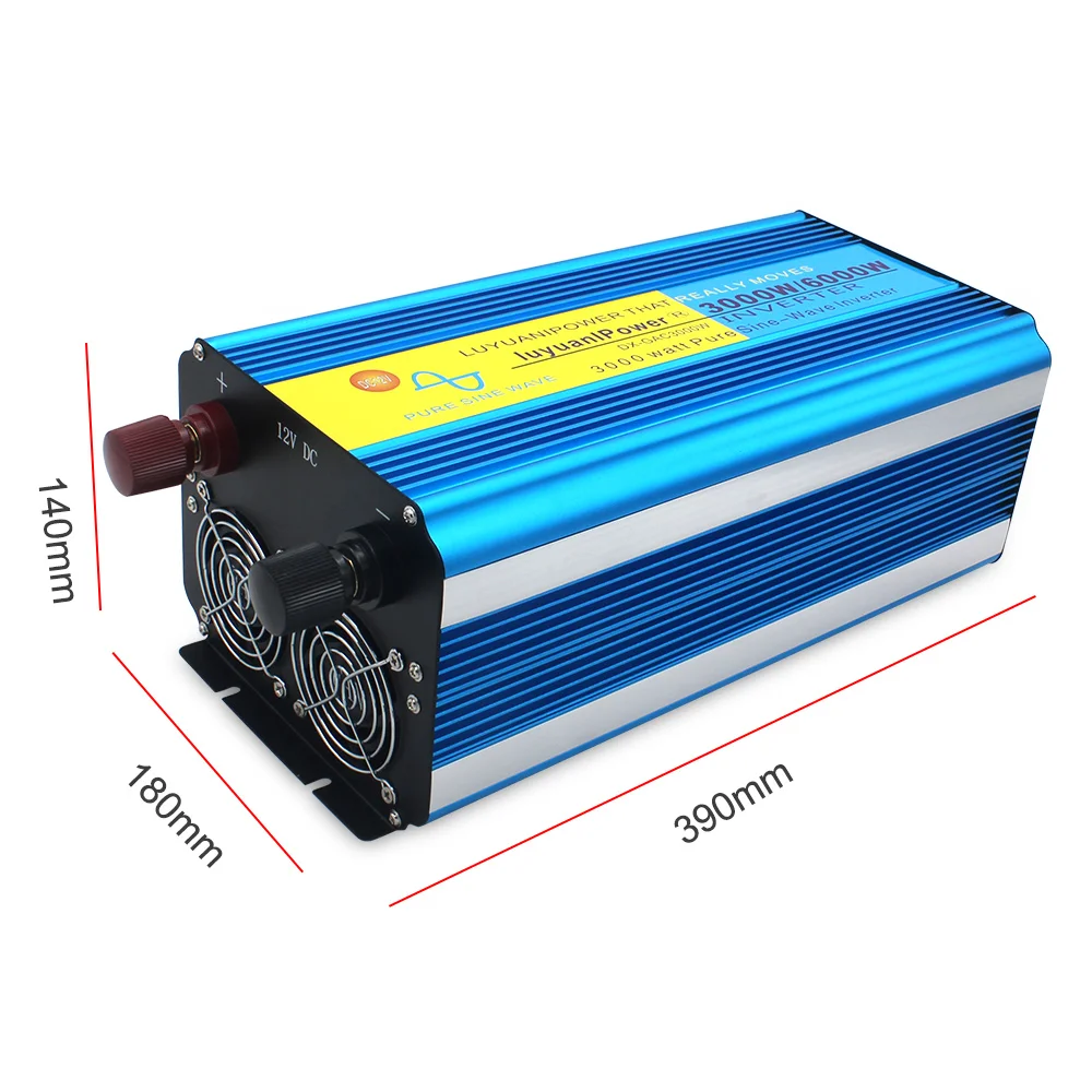 Pure Sine Wave Inverter DC 12V/24V to AC 220V 230V 60Hz LED Voltage Display Converter 5000W/6000W/8000W Remote Control EU Socket