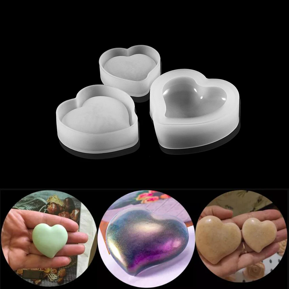 1Pcs 3D Love Silicone Mold Heart Shape Epoxy Resin Mould Cake Casting Molds for DIY Resin Crafts Jewelry Making Accessories