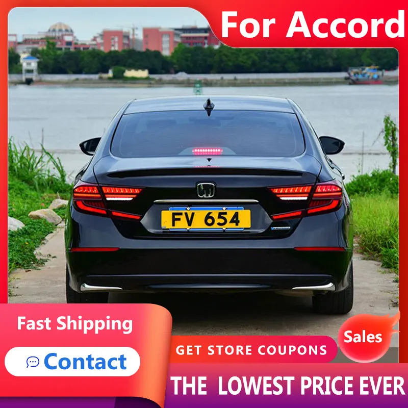 HANA  for Accord Tail Lights 2018-2019 New Accord LED Tail Lamp Rear Lamp DRL Signal Brake Reverse auto Accessories