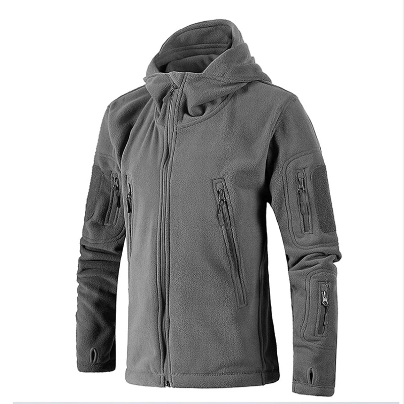 Imagem -02 - Militar dos Homens Tático Outdoor Fleece Hoodie Jacket Soft Shell Exército Combate Sportswear Acampamento Térmico Caça Caminhadas Esporte Primavera