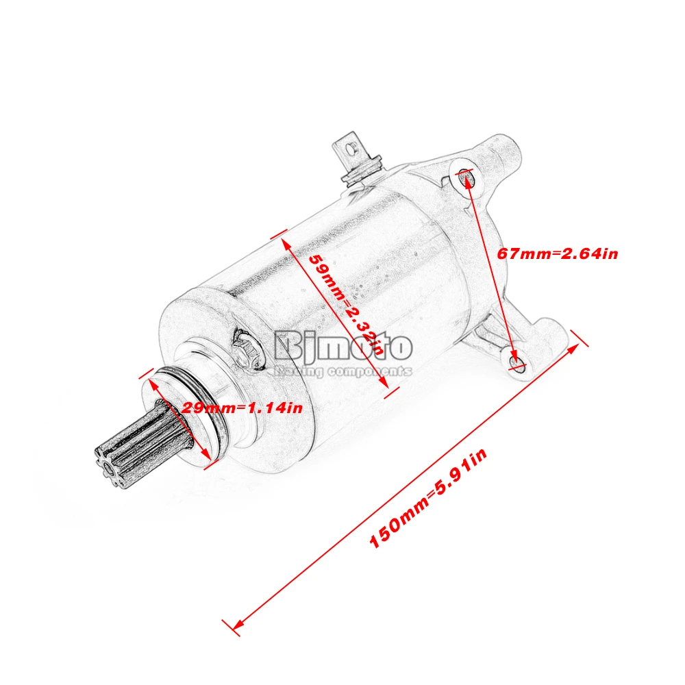 Anlasser für Suzuki DS250 DS250RL Gixxer 250 GSX250RL V-Strom 250 DL250 DR200SE DR200 DR200S DF125 DF200 DR125E TU125 GN125 – Detail 1
