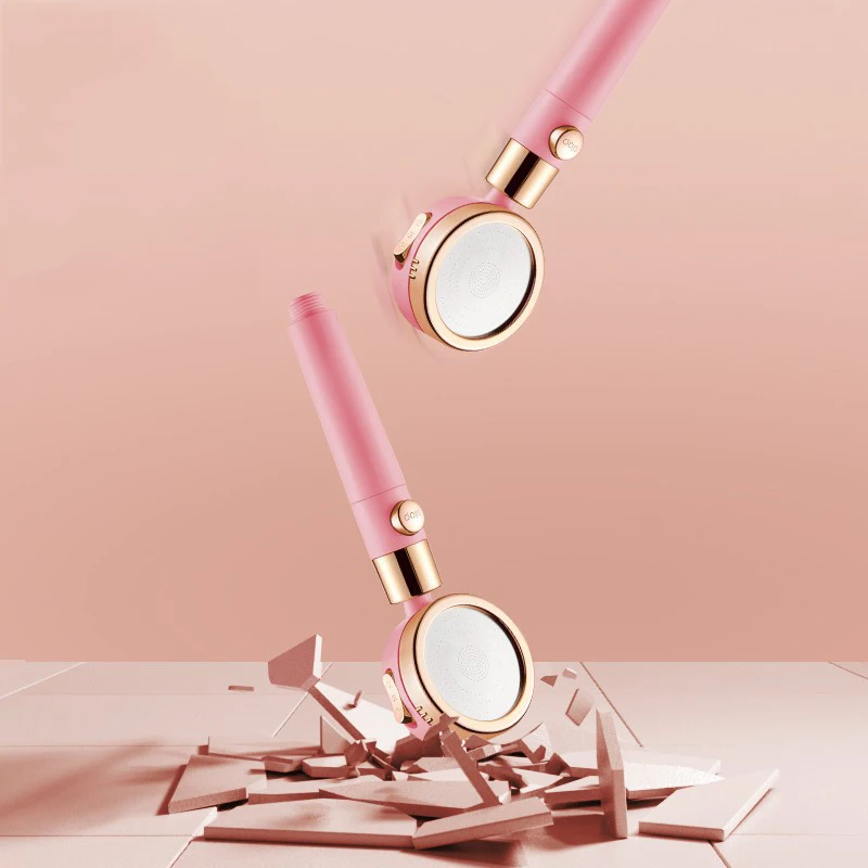 360 Degree Rotation Three-speed adjustment One Key To Stop Filter Shower Head Water Saving Rainfall Round Spray Nozzle