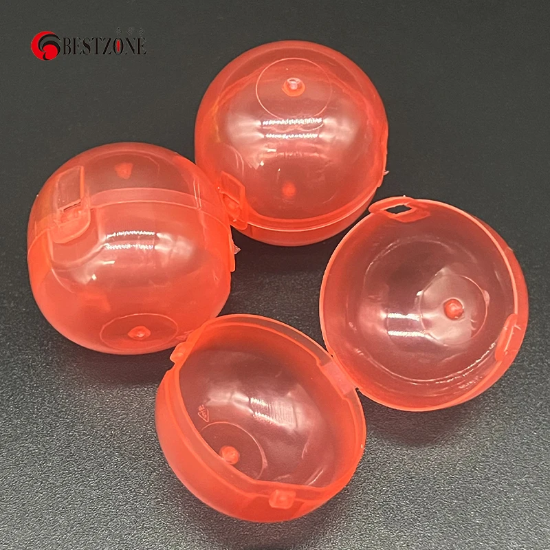 50Pcs 45*45mm Plastic PP Toy Colorful With Transparency Hinged Conjoined Ball Surprise Ball Easy Open Lock for Vending Machine