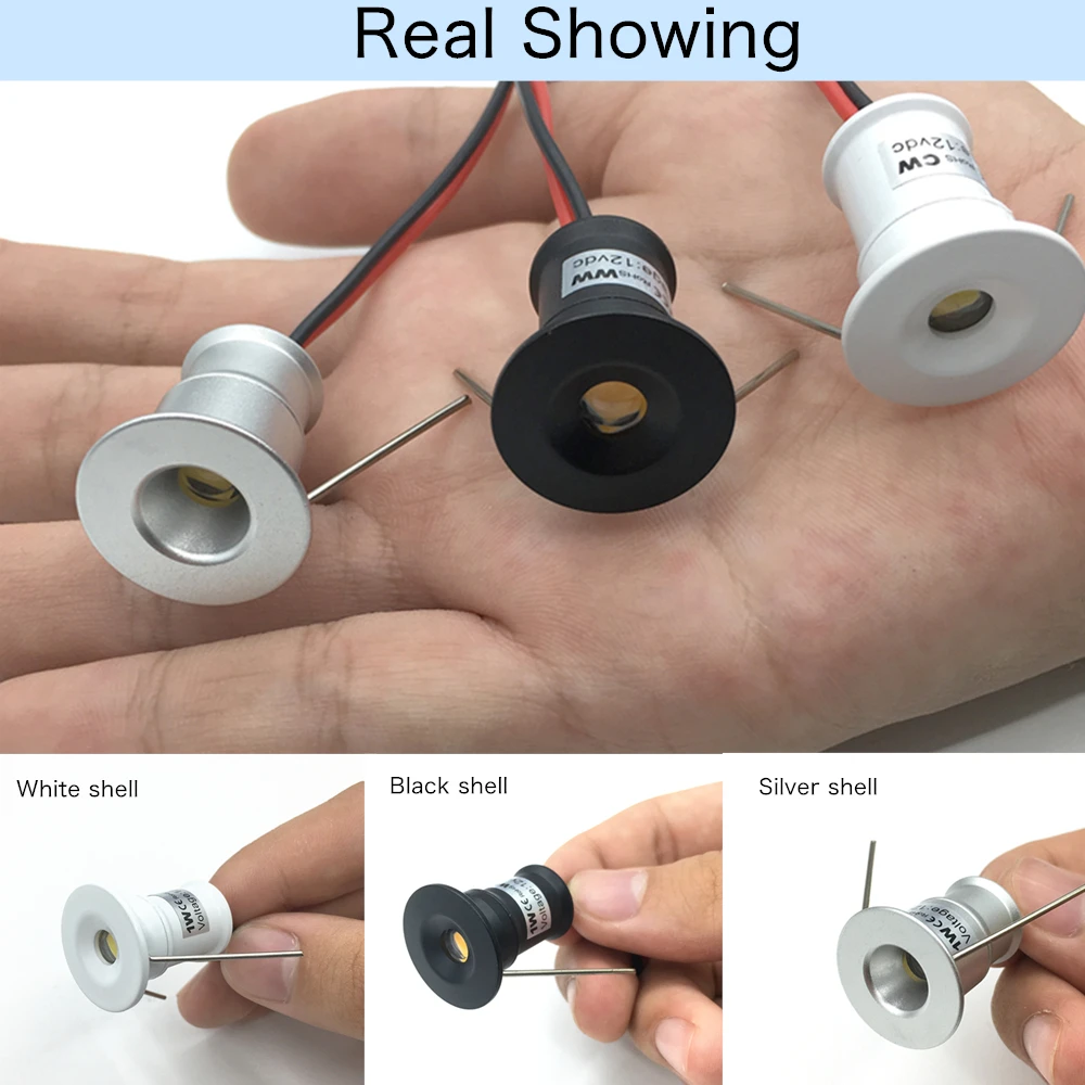 Mini Projecteurs LED Encastrables 12V - 2 Pièces - 1W, 80LM, Angle 15° - Pour Vitrine, Plafond, Décoration