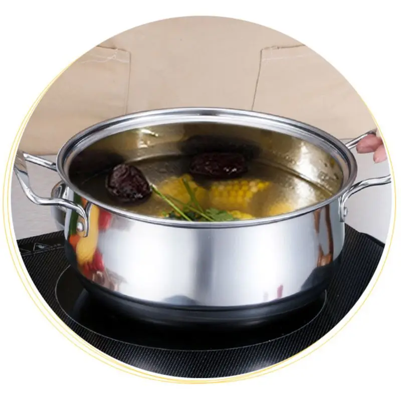 3pcs/set Stainless Steel Cookware Set Flat Bottom Frying Pan Soup Pot Milk Pot Kit Induction Cooker Cooking Pan for Home Kitchen