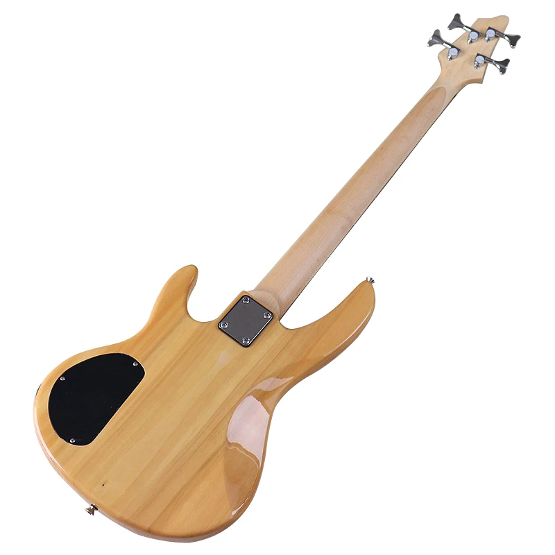 4 Strings Bass Guitar Electric Bass Guitar Okoume Body 43 Inch Wood Guitar Natural Color with Free Bass Bag High Gloss Finish