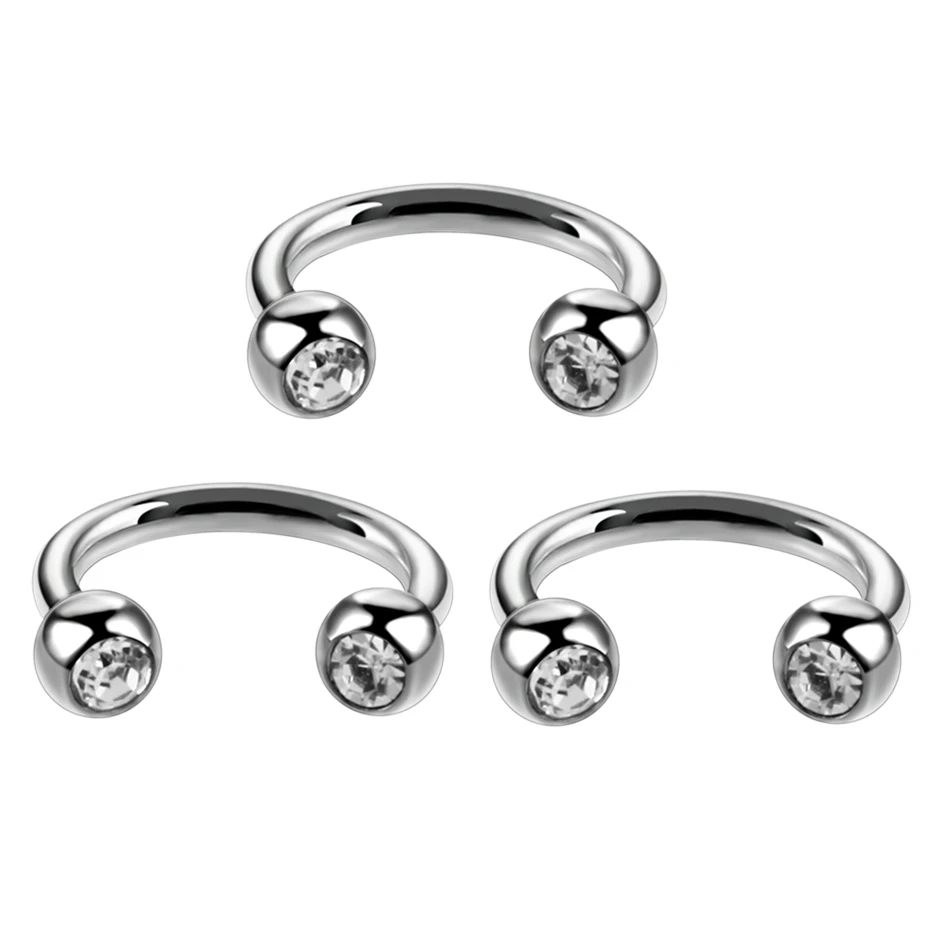 10Pcs/20Pcs/50Pcs G23 Titanium Horseshoe Ring Ear Piercing Nose Rings Helix Piercings Labret Septum Piercings CBR Body Jewelry