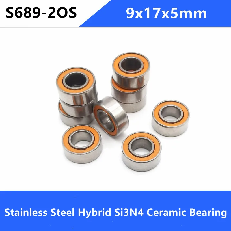 

10pcs ABEC-7 S689-2OS 9x17x5mm Stainless Steel hybrid si3n4 ceramic bearing fishing reel S689 2RS CB LD 9*17*5mm S689RS 689