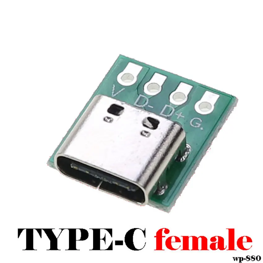 1 pz USB tipo C connettore ago curvo ago dritto scheda PCB presa femmina + presa adattatore terminale XH