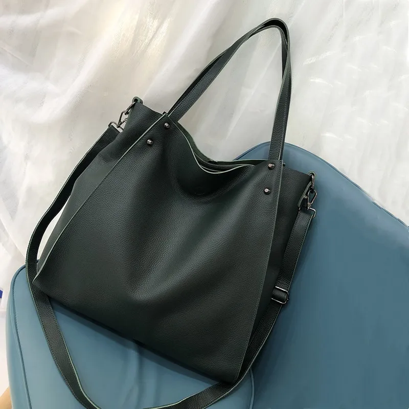 Large Capacity Tote Female Handbags Women Shoulder Bags Soft Genuine Leather Ladies Crossbody Bag Casual High Quality Big Bags