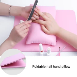 Artificial Leather Nail Art Hand Pillow Set Foldable  Hand Holder Nail Table Mat Manicure Tool