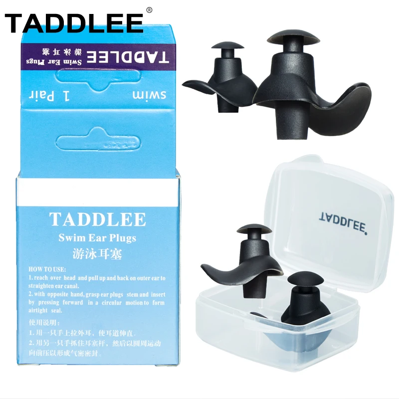 Taddlee Swimming Ear Plugs Silicone Waterproof Earplugs for Showering Adult