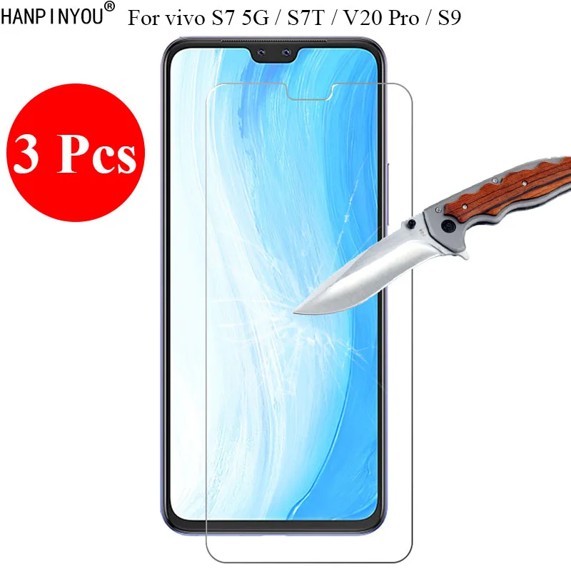 3 Pcs/Lot New 9H 2.5D Tempered Glass Screen Protector For vivo S7 5G / S7T / V20 Pro / S9 6.44