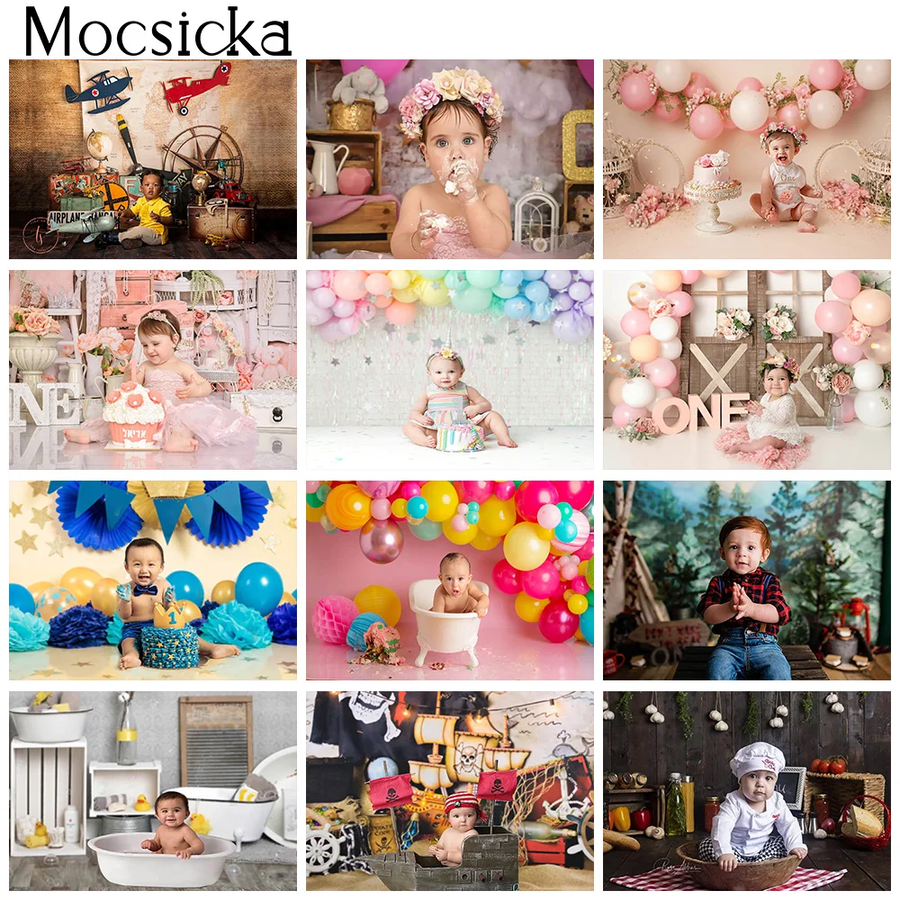 

Children Portrait Backdrop for Photo Studio Newborn 1st Birthday Cake Smash Background Photography Party Decoration Photo Shoot